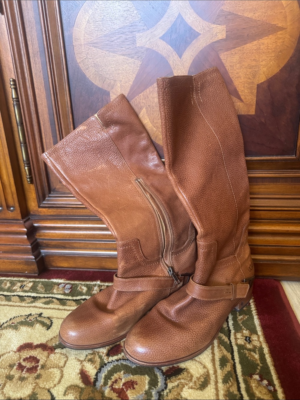 UGG Chestnut Brown Tall Leather Riding Boots